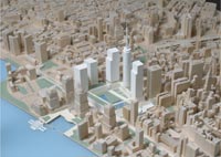 View of model from Southwest:close up