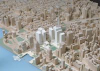 View of model from Southwest:close up