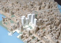 View of model from Southwest:close up