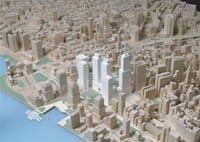 View of model from Southwest:close up