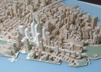 View of model from Southwest:close up